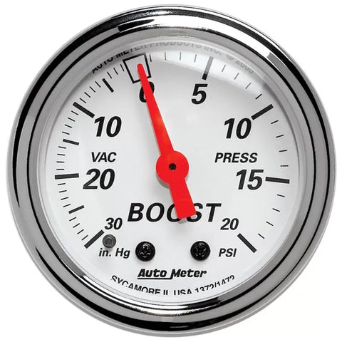 Autometer 2-1/16" 30 IN. HG/ 20 PSI Vacuum/Boost Gauge Arctic White | Universal (1372)