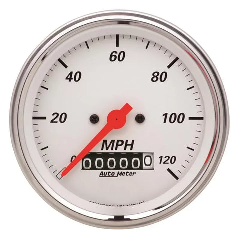 Autometer 3-3/8" 0-120 MPH Speedometer Gauge Arctic White | Universal (1379)