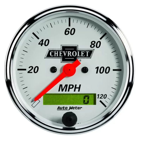 Autometer 3-1/8" 0-120 MPH Speedometer Gauge CHEVY VINTAGE | Universal (1388-00408)