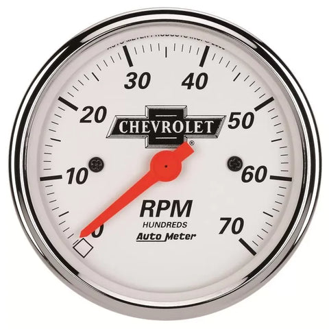 Autometer 3-1/8" In-Dash 0-7000 RPM Tachometer Gauge CHEVY VINTAGE | Universal (1398-00408)