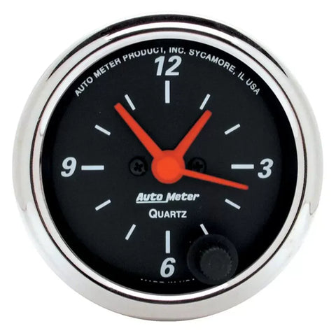 Autometer 2-1/16" 12-Hour Clock Gauge Designer Black | Universal (1484)