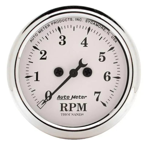 Autometer 2-1/16" 0-7000 RPM Tachometer Gauge Old Tyme White | Universal (1694)
