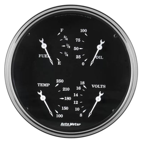 Autometer 5" 240-33 Ω Quad Gauge Old Tyme Black | Universal (1710)
