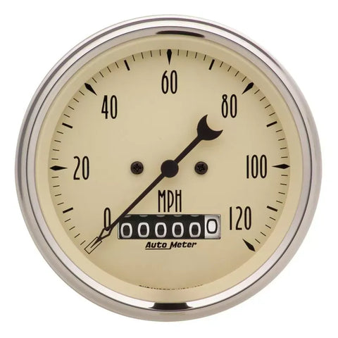 Autometer 3-3/8" 0-120 MPH Speedometer Gauge Antique Beige | Universal (1879)