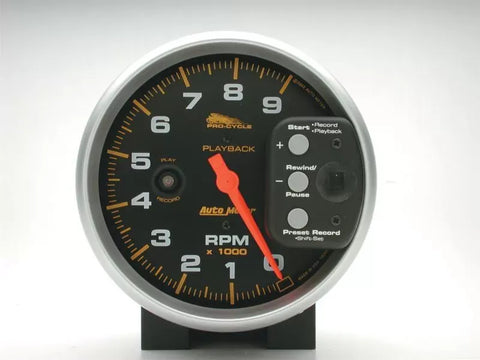 Autometer 5" 0-9000 RPM PRO-CYCLE Tachometer Gauge Black | Universal (19266)