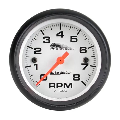Autometer 2-5/8" 0-8000 RPM PRO-CYCLE Tachometer Gauge White | Universal (19325)