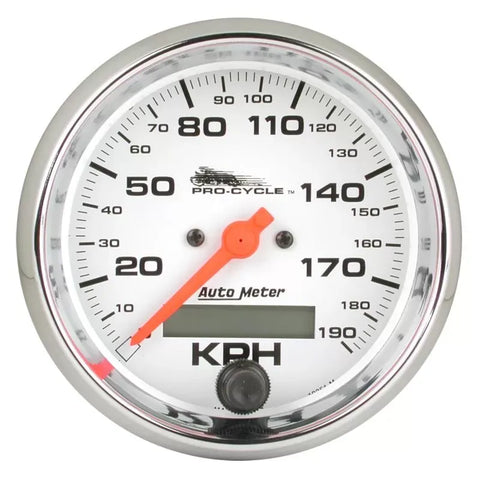 Autometer 3-3/4" 0-120 MPH PRO-CYCLE Speedometer Gauge White | Universal (19351)