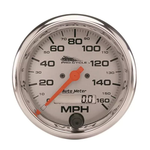 Autometer 3-3/4" 0-160 MPH PRO-CYCLE Speedometer Gauge Silver | Universal (19356)