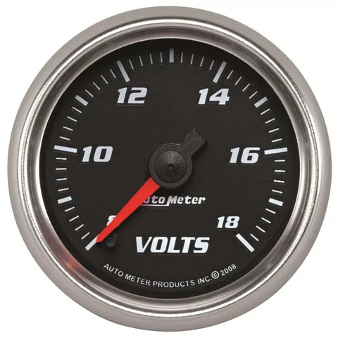 Autometer 2-1/16" 8-18V PRO-CYCLE Voltmeter Gauge Black | Universal (19692)