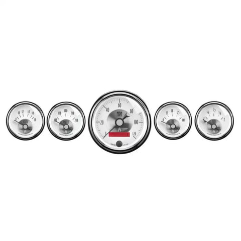 Autometer 3-3/8" & 2-1/16" Electric SPEEDO W/ LCD ODO 5-Piece Gauge Kit Prestige Pearl | Universal (2006)