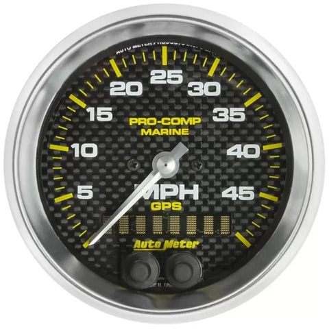 Autometer 3-3/8" 0-50 MPH Speedometer Gauge Marine Carbon Fiber | Universal (200635-40)
