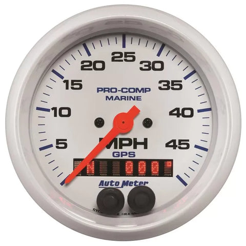 Autometer 3-3/8" 0-50 MPH Speedometer Gauge Marine White | Universal (200635)