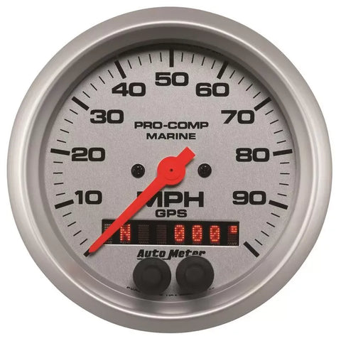 Autometer 3-3/8" 0-100 MPH Speedometer Gauge Marine Silver ULTRA-LITE | Universal (200636-33)