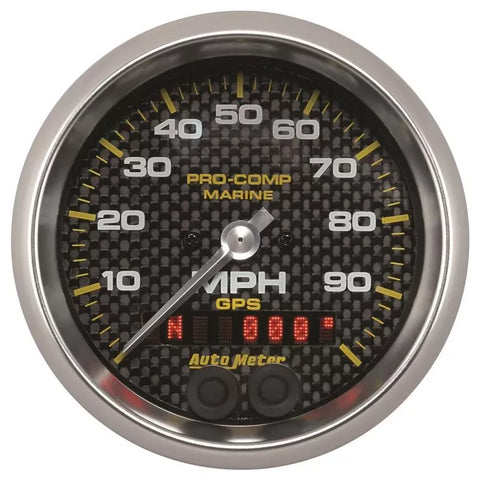 Autometer 3-3/8" 0-100 MPH Speedometer Gauge Marine Carbon Fiber | Universal (200636-40)