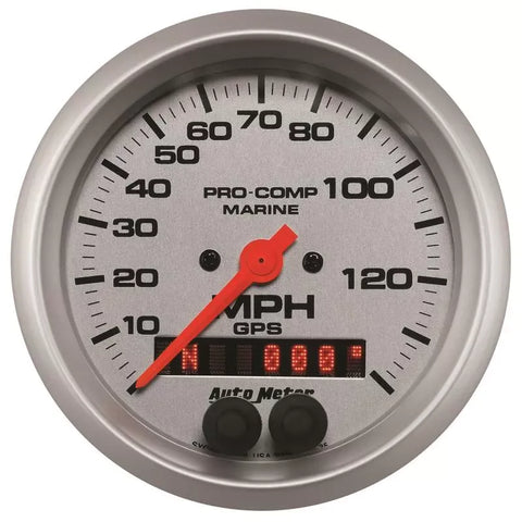 Autometer 3-3/8" 0-140 MPH Speedometer Gauge Marine Silver ULTRA-LITE | Universal (200638-33)