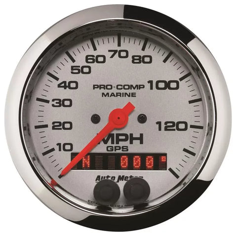 Autometer 3-3/8" 0-140 MPH Speedometer Gauge Marine Chrome ULTRA-LITE | Universal (200638-35)