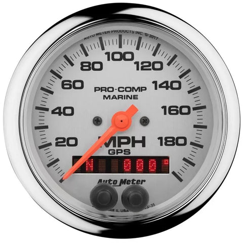 Autometer 3-3/8" 0-200 MPH Speedometer Gauge Marine Chrome ULTRA-LITE | Universal (200639-35)