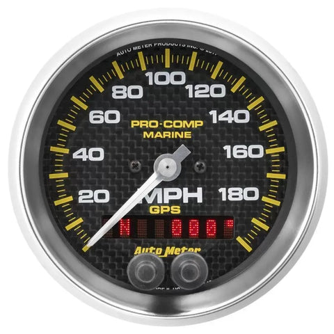 Autometer 3-3/8" 0-200 MPH Speedometer Gauge Marine Carbon Fiber | Universal (200639-40)