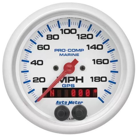 Autometer 3-3/8" 0-200 MPH Speedometer Gauge Marine Silver ULTRA-LITE | Universal (200639)