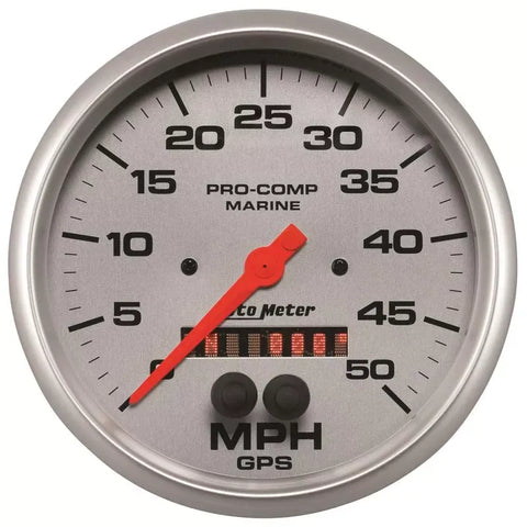 Autometer 5" 0-50 MPH Speedometer Gauge Marine Silver ULTRA-LITE | Universal (200644-33)