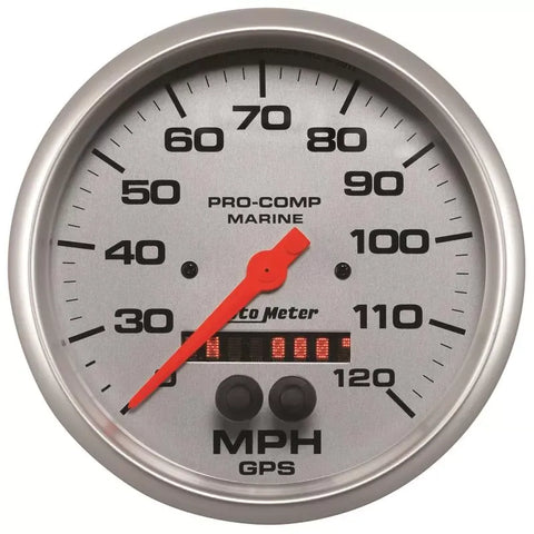 Autometer 5" 0-120 MPH Speedometer Gauge Marine Silver ULTRA-LITE | Universal (200646-33)
