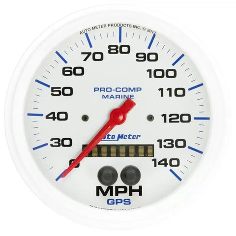 Autometer 5" 0-140 MPH Speedometer Gauge Marine White | Universal (200647)