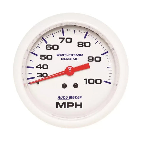 Autometer 3-3/8" 0-100 MPH Mechanical Speedometer Gauge Marine White | Universal (200754)