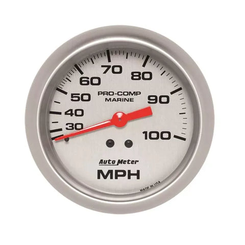 Autometer 3-3/8" 0-100 MPH Mechanical Speedometer Gauge Marine Silver ULTRA-LITE | Universal (200754-33)