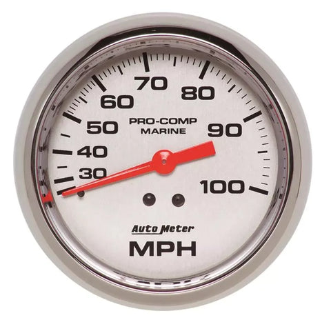 Autometer 3-3/8" 0-100 MPH Mechanical Speedometer Gauge Marine Chrome ULTRA-LITE | Universal (200754-35)