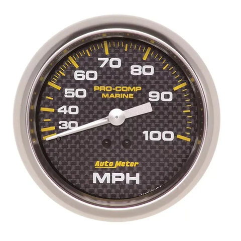 Autometer 3-3/8" 0-100 MPH Mechanical Speedometer Gauge Marine Carbon Fiber | Universal (200754-40)