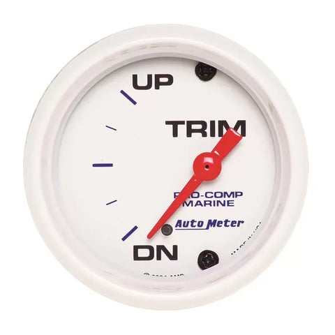 Autometer 2-1/16" UP/DOWN Trim Level Gauge Marine White | Universal (200766)