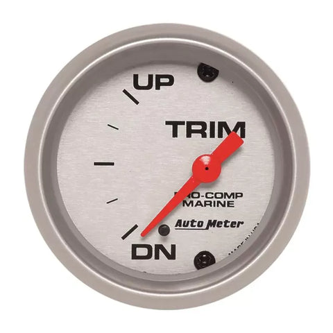 Autometer 2-1/16" UP/DOWN Trim Level Gauge Marine Silver ULTRA-LITE | Universal (200766-33)