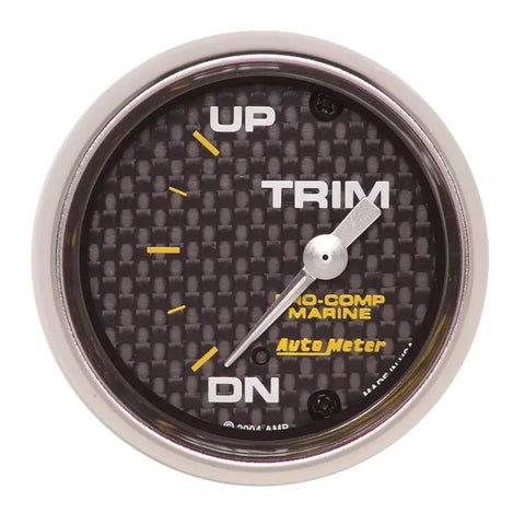 Autometer 2-1/16" UP/DOWN Trim Level Gauge Marine Carbon Fiber | Universal (200766-40)