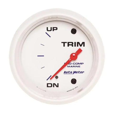 Autometer 2-5/8" UP/DOWN Trim Level Gauge Marine White | Universal (200767)