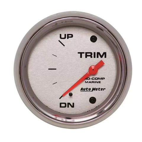 Autometer 2-5/8" UP/DOWN Trim Level Gauge Marine Chrome ULTRA-LITE | Universal (200767-35)