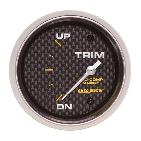 Autometer 2-5/8" UP/DOWN Trim Level Gauge Marine Carbon Fiber | Universal (200767-40)