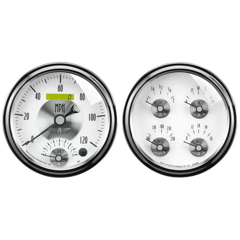 Autometer 5" 240-33 Ω Quad & Tachometer/Speedo 2-Piece Gauge Kit Prestige Pearl | Universal (2008)