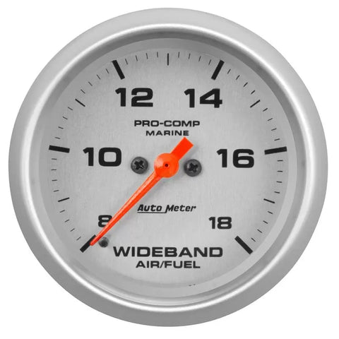 Autometer 2-5/8" ANALOG 8:1-18:1 AFR Air/Fuel Ratio-Wideband Gauge Marine Silver | Universal (200870-33)