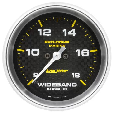 Autometer 2-5/8" ANALOG 8:1-18:1 AFR Air/Fuel Ratio-Wideband Gauge Marine Carbon Fiber | Universal (200870-40)