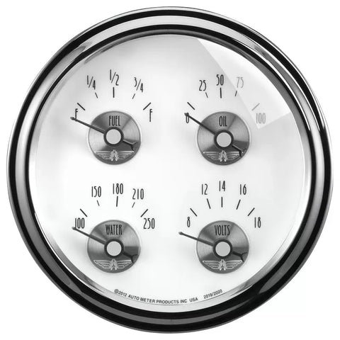 Autometer 5" 100 PSI/100-250 °F/8-18V/240-33 Ω Quad Gauge Prestige Pearl | Universal (2019)