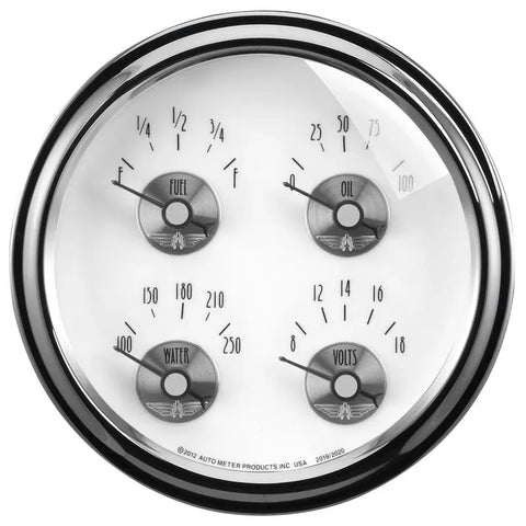 Autometer 5" 100 PSI/100-250 °F/8-18V/0-90 Ω Quad Gauge Prestige Pearl | Universal (2020)