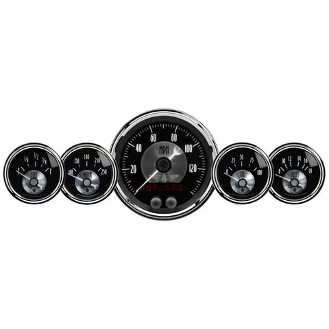 Autometer 3-3/8" & 2-1/16" GPS SPEEDO W/LCD ODO 5-Piece Gauge Kit Prestige Black Diamond | Universal (2024)