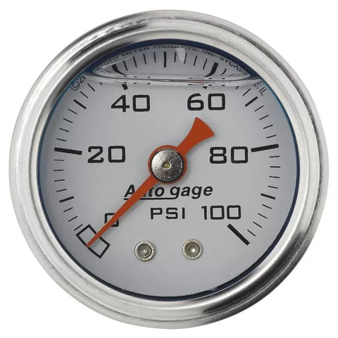 Autometer 1-1/2" 0-100 PSI Pressure Gauge White | Universal (2177)