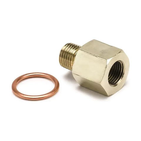 Autometer M10X1 MALE TO 1/8" NPTF FEMALE Adapter Fitting Brass | Universal (2265)