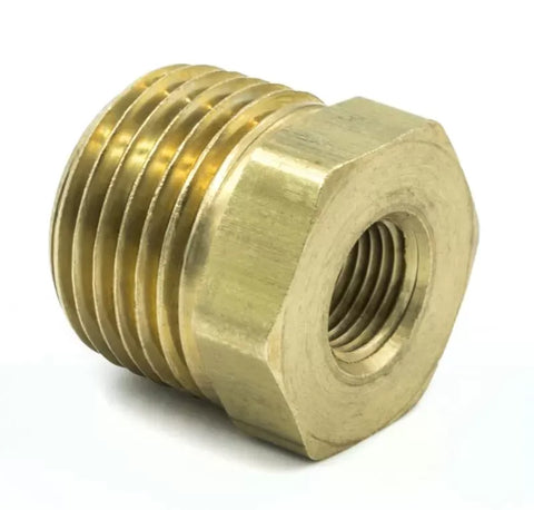 Autometer 1/2" NPT MALE to 1/8" NPT FEMALE RADIATOR HOSE 3/8" NPTF FEMALE Adapter Fitting Brass | Universal (2285)
