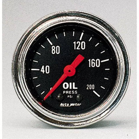 Autometer 2-1/16" 0-200 PSI Oil Pressure Gauge Traditional Chrome | Universal (2422)