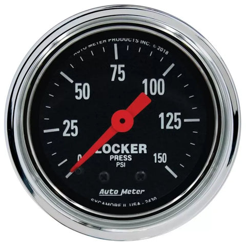 Autometer 2-1/16" 0-150 PSI Air Locker Pressure Gauge Traditional Chrome | Universal (2430)