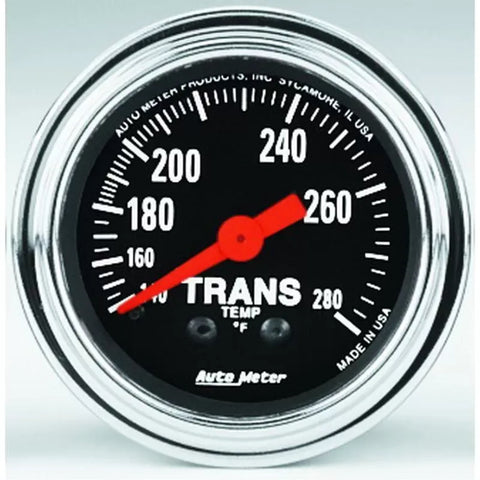 Autometer 2-1/16" 140-280 °F Transmission Temp Gauge Traditional Chrome | Universal (2451)