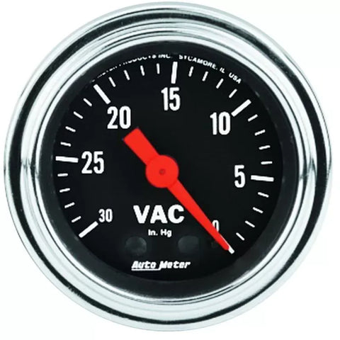 Autometer 2-1/16" 0-30 IN HG Vacuum Gauge Traditional Chrome | Universal (2484)