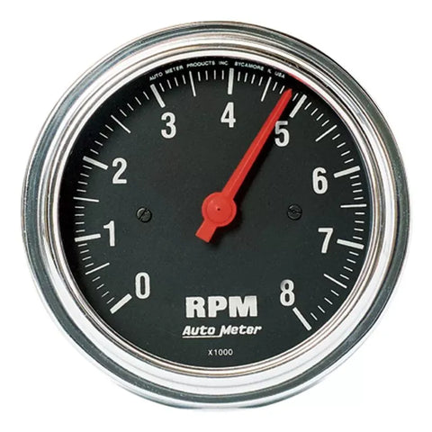 Autometer 3-3/8" 0-8000 RPM Tachometer Gauge Traditional Chrome | Universal (2499)